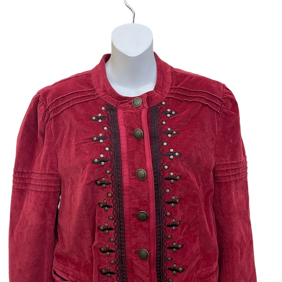 FREE PEOPLE Maven Studded and Embroidered Velvet Jacket Large - Picture 4 of 11